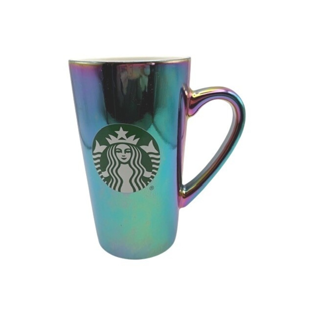 Starbucks 2022 Iridescent Oil Slick Coffee Mug 16oz Siren Logo Ceramic Tall Cup